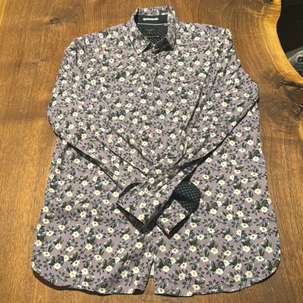 Ted Baker Floral Button Up Shirt Size 5/Size 42
